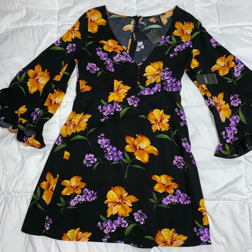 Flowing Floral Mini Dress